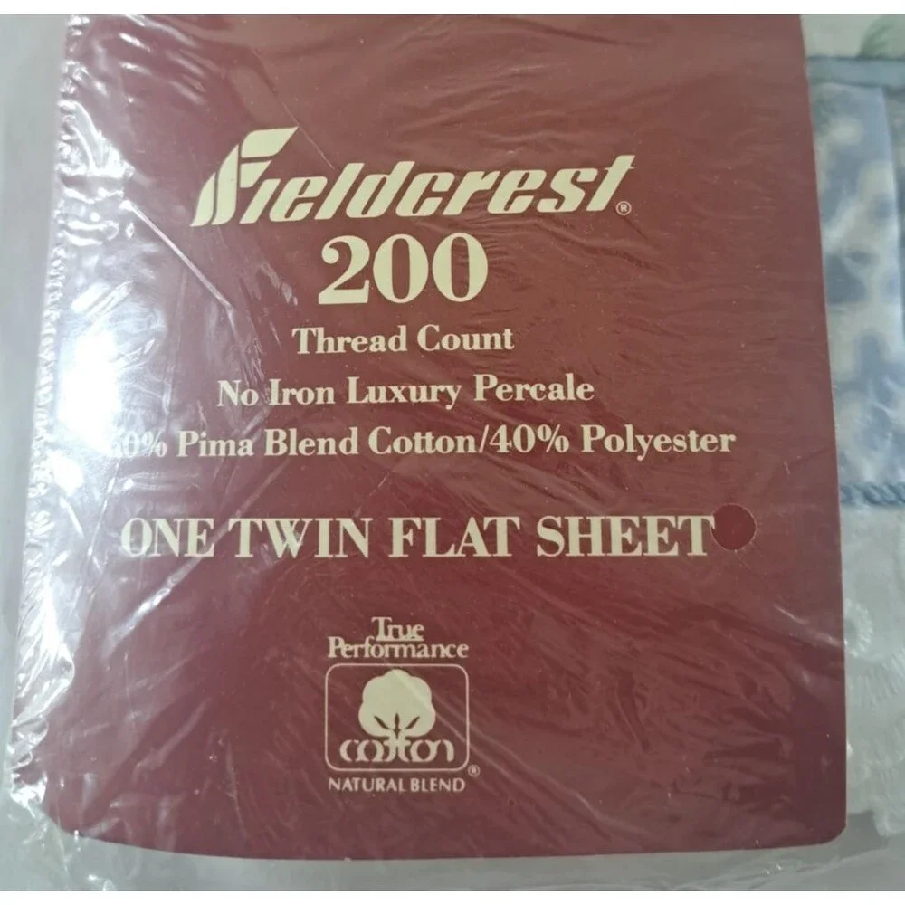NEW Vintage Waverly Belle Rive Twin Flat Sheet Ruffled Pima Cotton Blend Cottage